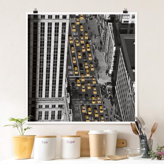 Wandbilder New York Taxiverkehr in Manhattan