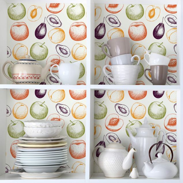 Klebefolie mit Muster Handgezeichnetes Obst Küchen-Muster
