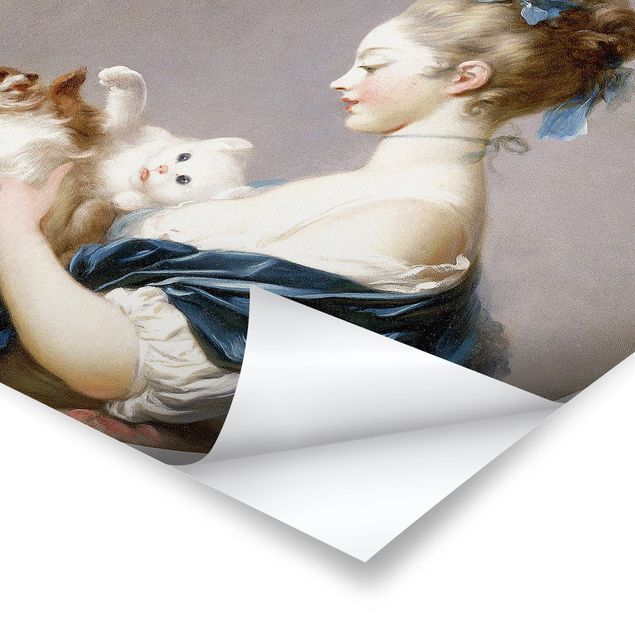 Wandbilder Portrait Jean Honoré Fragonard - Mädchen mit Hund
