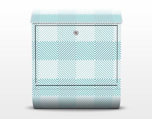 Design Briefkasten Streifen Muster in Blau