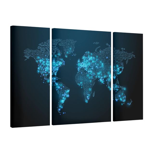 Leinwandbilder Weltkarte Connected World Weltkarte