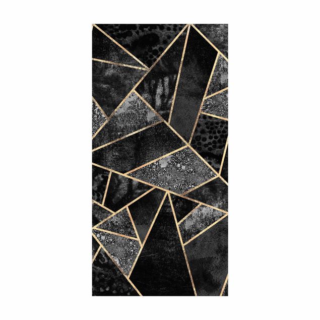 Teppich modern Graue Dreiecke Gold
