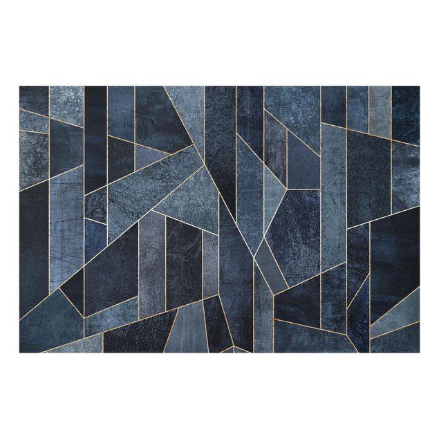 Fredriksson Bilder Blaue Geometrie Aquarell