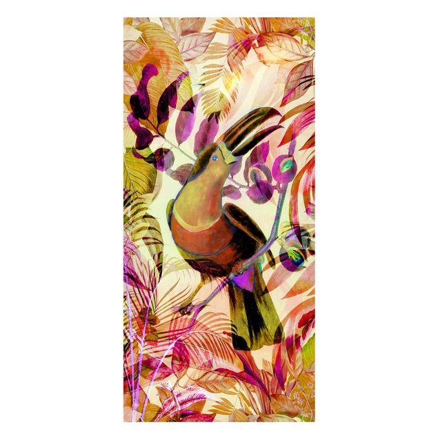 Magnettafel Blume Bunte Collage - Tukan