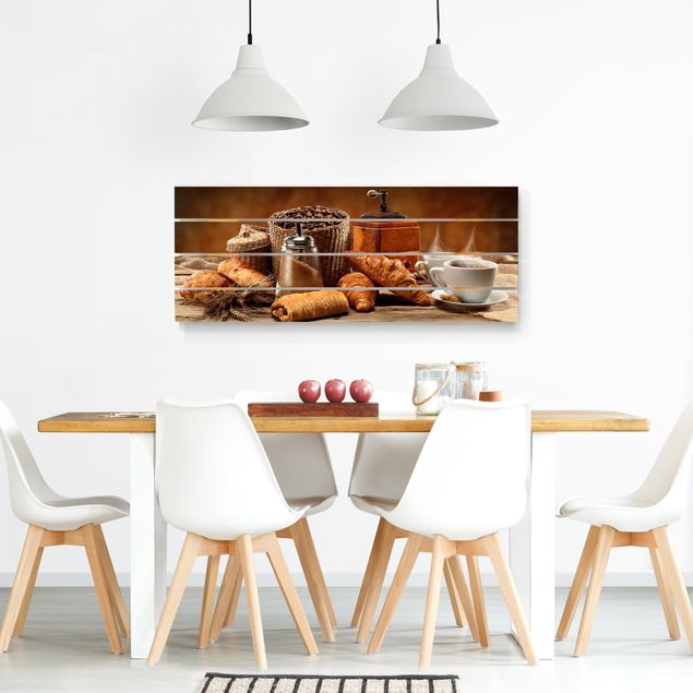 Bilder auf Holz Frühstückstisch