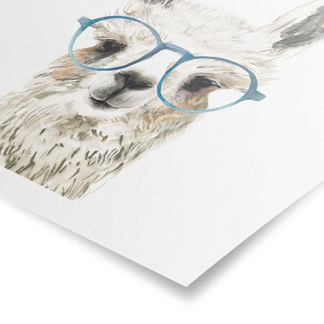 Wandbilder Modern Hippes Lama mit Brille III