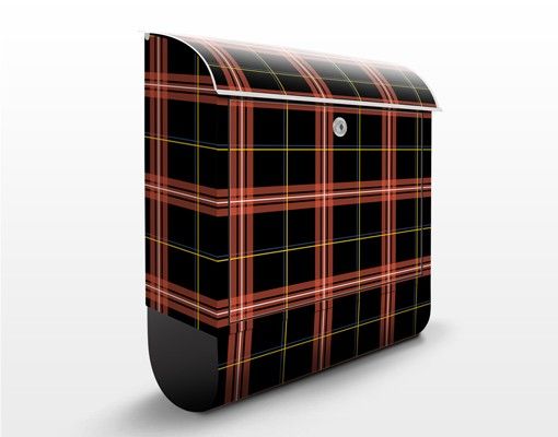 schwarzer Briefkasten Schottenkaro Design