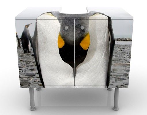 Waschbeckenunterschrank mit Motiv Pinguin