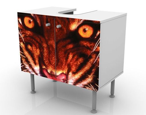 Waschbeckenunterschrank - Wilder Tiger - Badschrank Rot