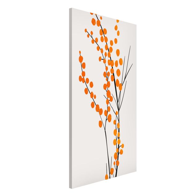 Küche Dekoration Grafische Pflanzenwelt - Beeren Orange
