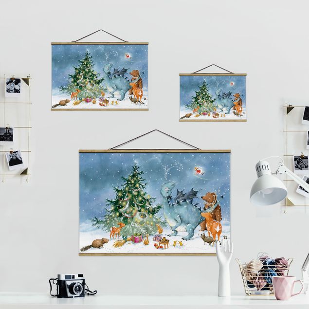 Wandbilder Modern Wassili Waschbär - Das Weihnachtsfest