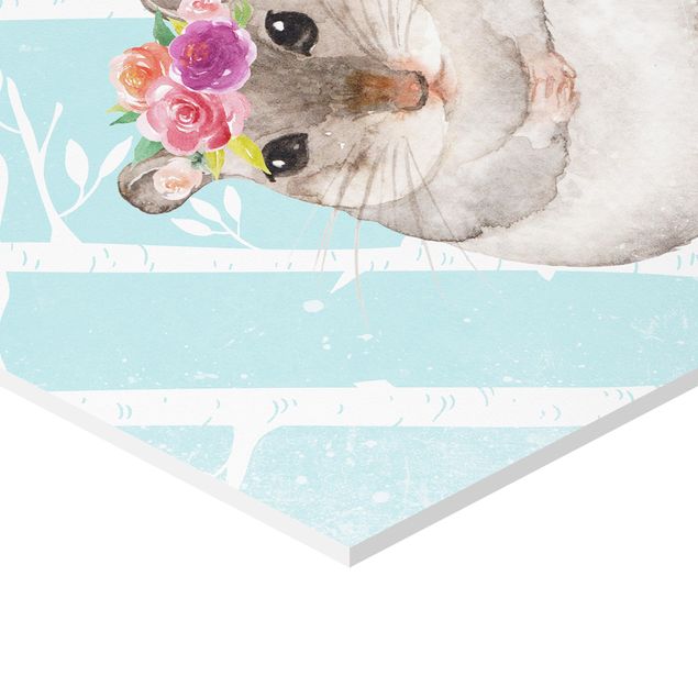 Wandbilder Aquarell Hamster Türkis