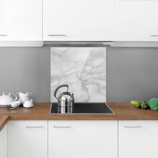 Glasrückwand Küche Steinoptik Marmoroptik Schwarz Weiß