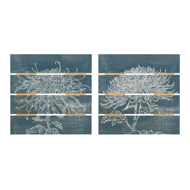 Wandbilder Indigo-Pflanzen Set I