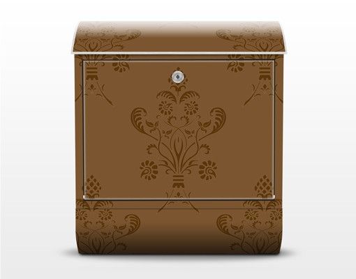 Briefkasten Design Romantisches Bouquet Braun