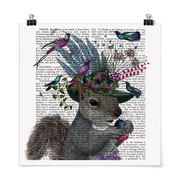 Tiere Poster Vogelfänger - Eichhörnchen mit Eicheln
