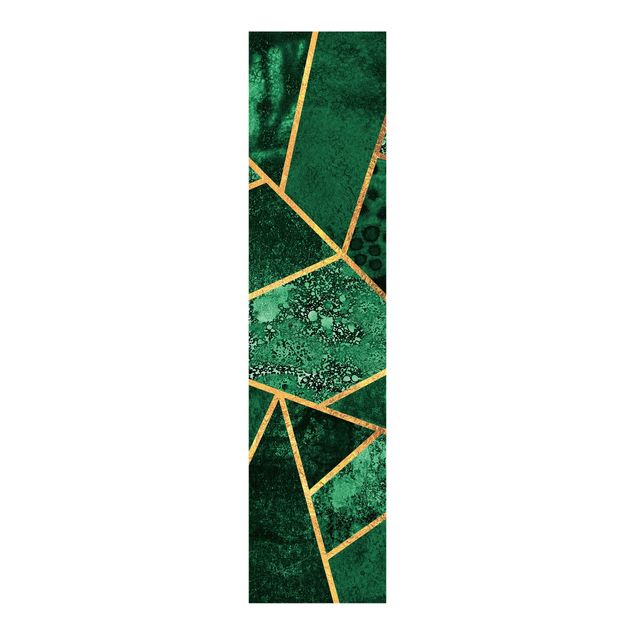 Flächenvorhang Muster Dunkler Smaragd mit Gold