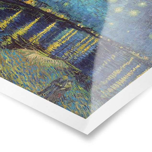Poster Kunstdruck Vincent van Gogh - Sternennacht über der Rhône