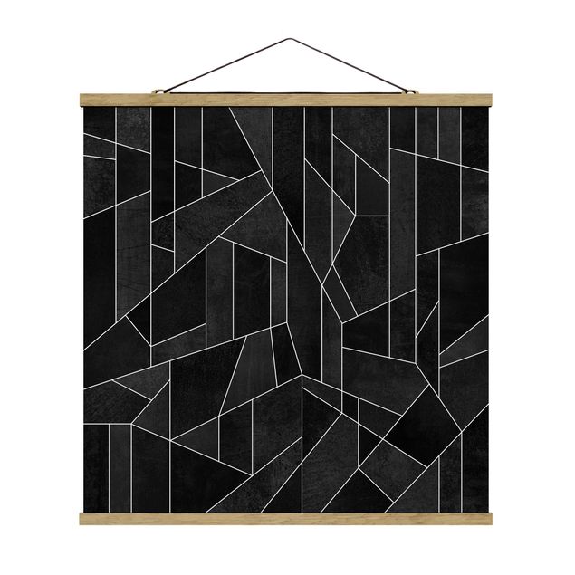 Wandbilder Abstrakt Schwarz Weiß Geometrie Aquarell