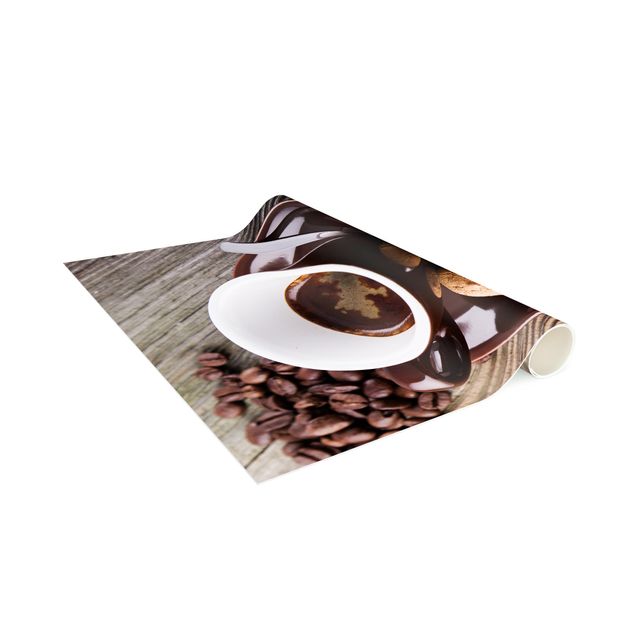 Moderne Teppiche Kaffeetasse mit Kaffeebohnen