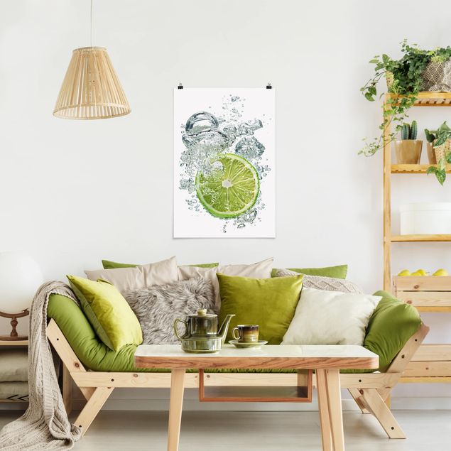 Wandbilder Früchte Lime Bubbles