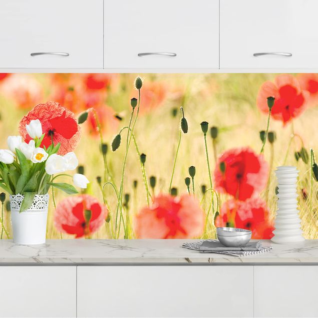 Wanddeko Küche Summer Poppies