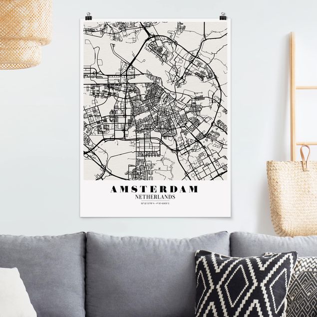 Küche Dekoration Stadtplan Amsterdam - Klassik