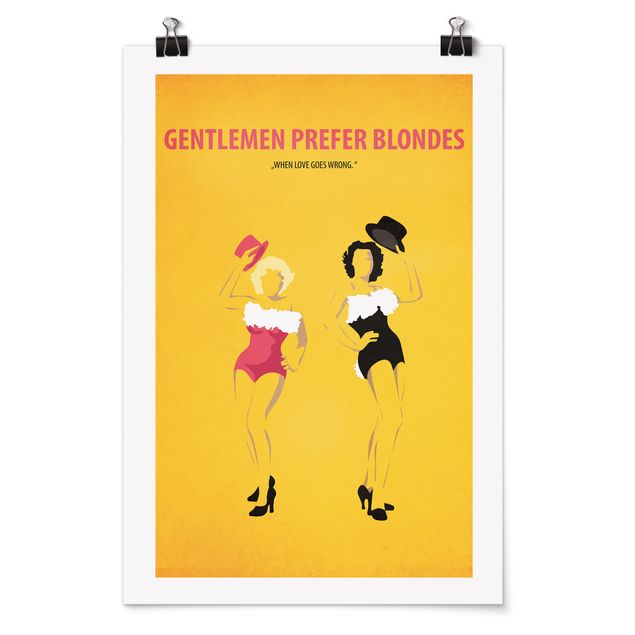 Wandbilder Portrait Filmposter Gentlemen prefer blondes