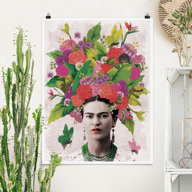 Küchen Deko Frida Kahlo - Blumenportrait