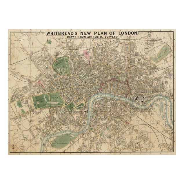 Holzbilder Vintage Vintage Stadtplan London