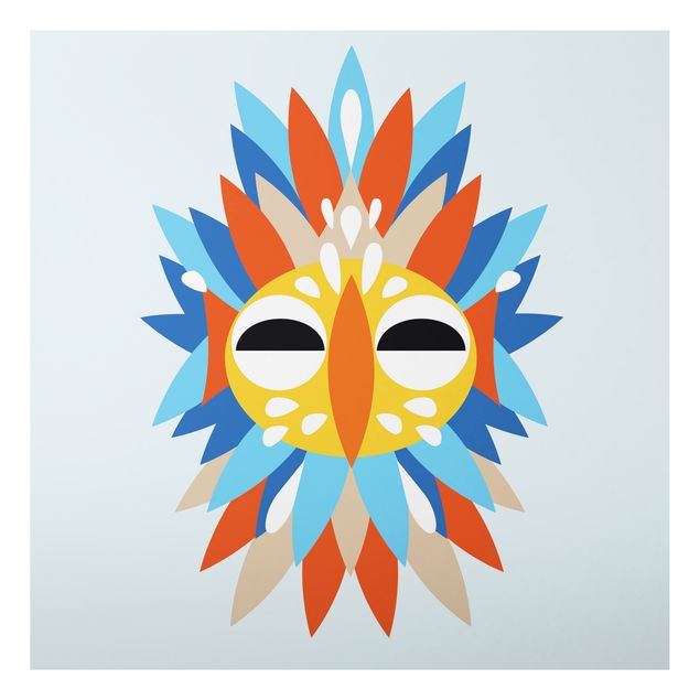 Wandbilder Indianer Collage Ethno Maske - Papagei