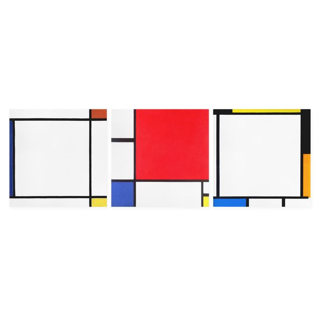 Leinwandbild abstrkt Piet Mondrian - Quadratische Kompositionen