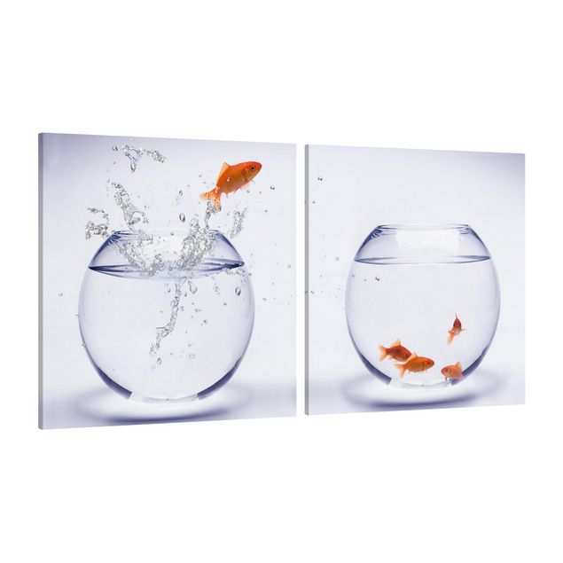 Wandbilder Tiere Flying Goldfish