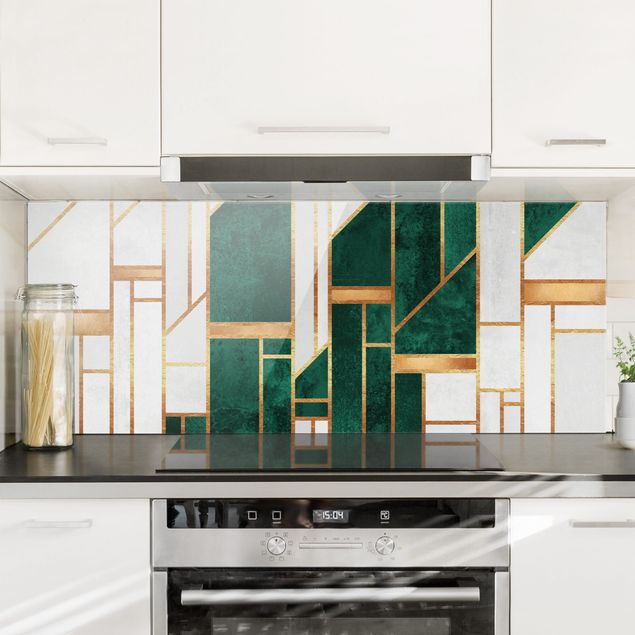 Küche Dekoration Emerald und Gold Geometrie