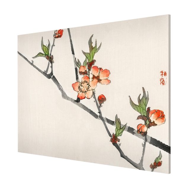 Wandbilder Floral Asiatische Vintage Zeichnung Kirschblütenzweig