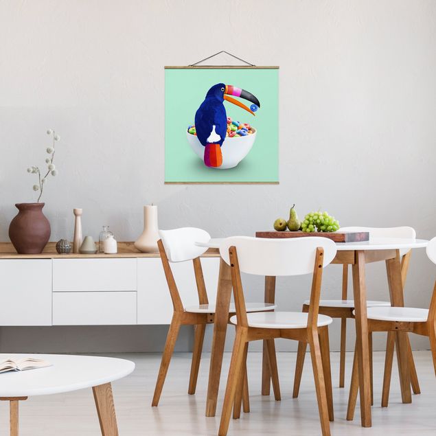 Wandbilder Kunstdrucke Frühstück mit Tukan