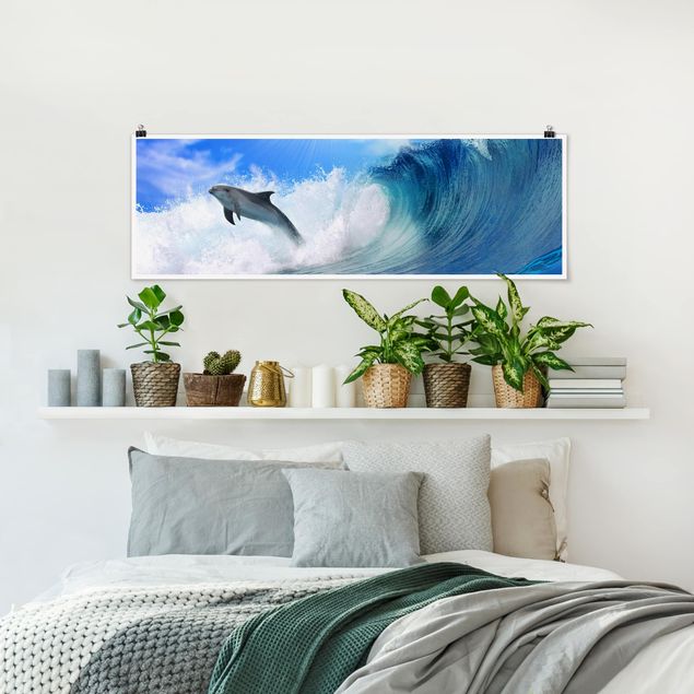 Wandbilder Landschaften Playing Dolphins