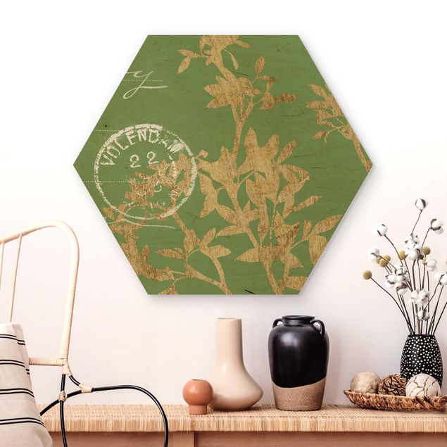 Wanddeko Küche Goldene Blätter auf Lind II