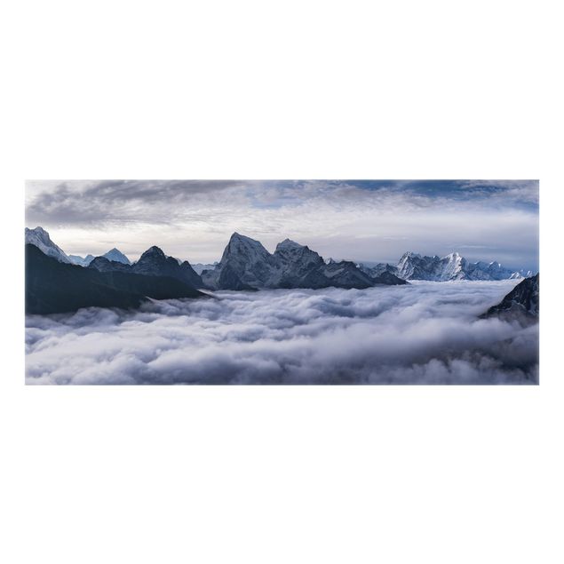 Spritzschutz Glas - Wolkenmeer im Himalaya - Panorama - 5:2
