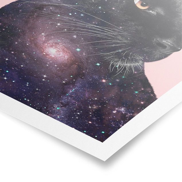 Wandbilder Kunstdrucke Panther mit Galaxie