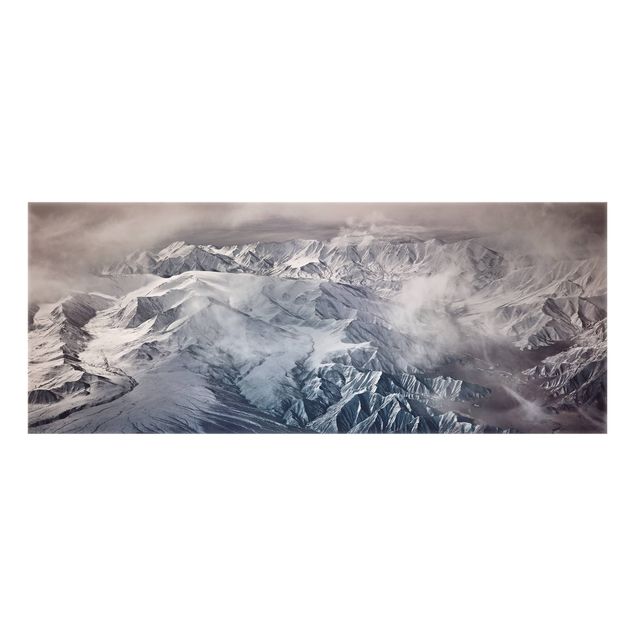 Spritzschutz Glas - Berge von Tibet - Panorama - 5:2