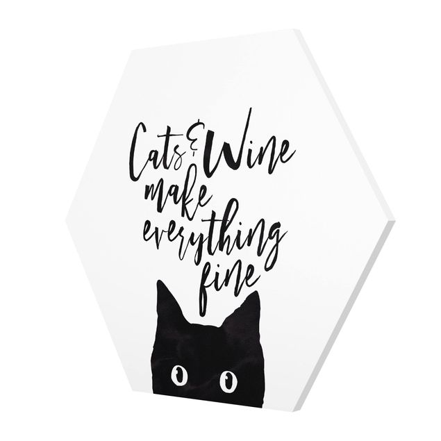 Foto auf Hartschaumplatte Cats and Wine make everything fine
