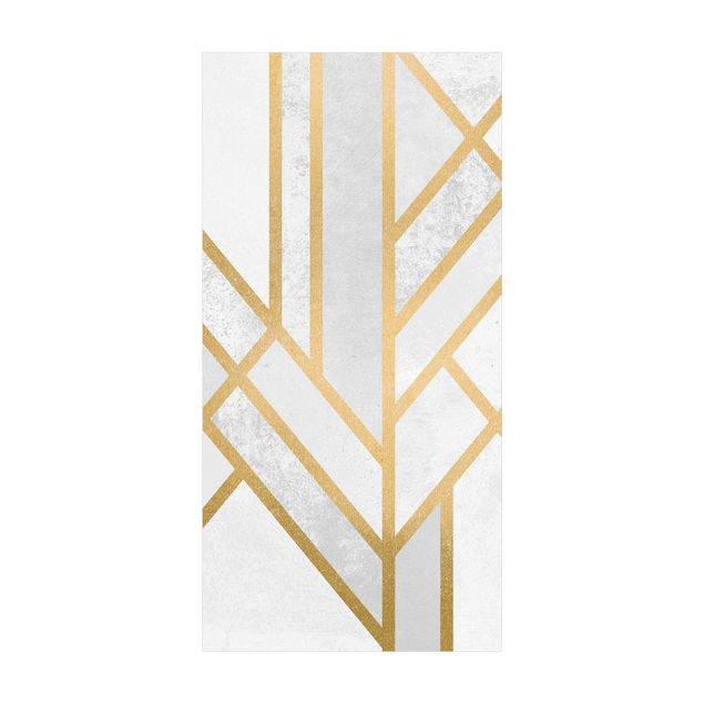 Moderne Teppiche Art Deco Geometrie Weiß Gold