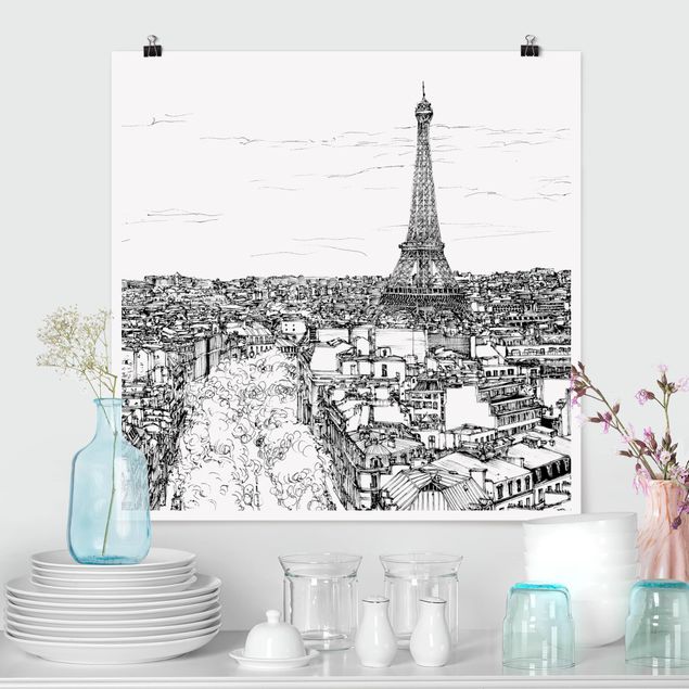 Wandbilder Paris Stadtstudie - Paris