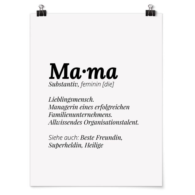 Poster mit Sprüchen Die Definition von Mama