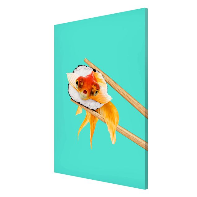 Magnettafeln Tiere Sushi mit Goldfisch