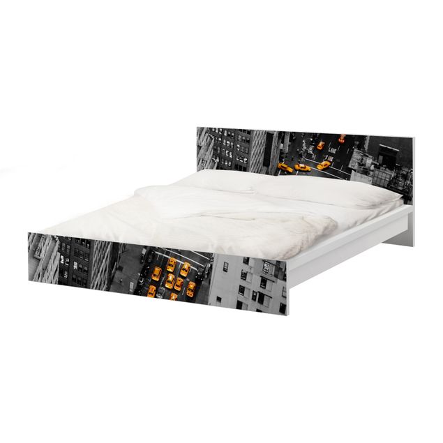 Möbelfolie für IKEA Malm Bett niedrig 180x200cm - Klebefolie Taxilichter Manhattan