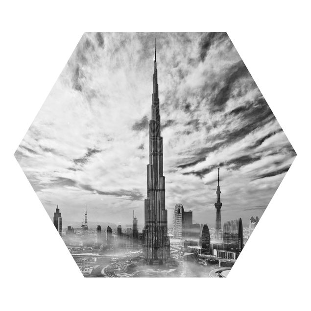 Wandbilder Schwarz-Weiß Dubai Super Skyline