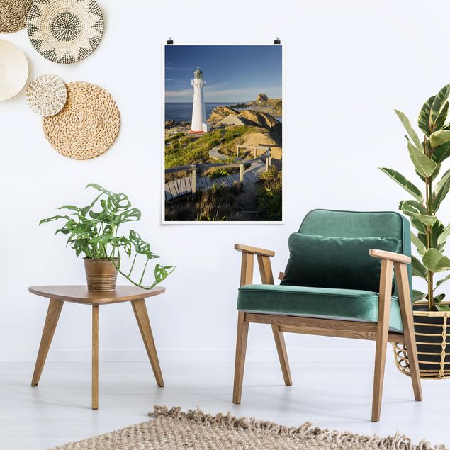 Wandbilder Landschaften Castle Point Leuchtturm Neuseeland