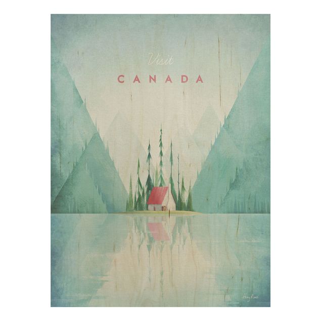 Holzbilder Landschaften Reiseposter - Canada